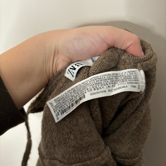 Zara knit jumpsuit tank top M taupe - Picture 6 of 7